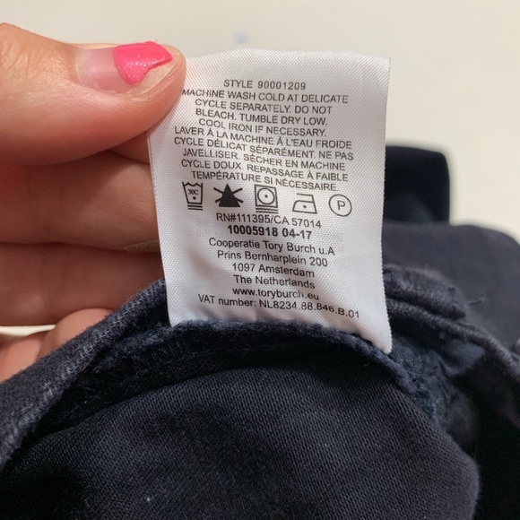 Tory Burch Navy Blue Slim Fit Straight Leg Jeans - Picture 5 of 8